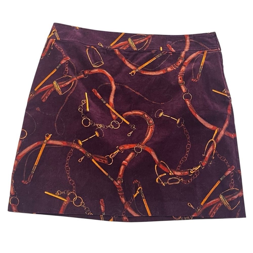 NWT Talbots Equestrian Print Corduroy A-line Skirt 18 - Picture 8 of 8